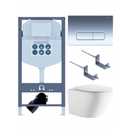 Комплект унитаз с инсталляцией и сиденьем микролифт SET AQUATEK ЛИБЕРТИ-016 INS-23 безободковый