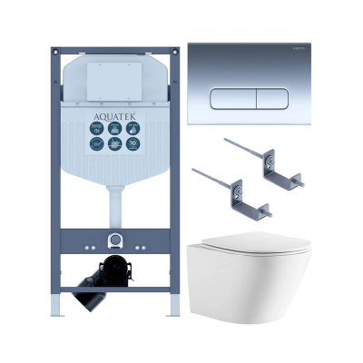 Комплект унитаз с инсталляцией и сиденьем микролифт SET AQUATEK ЛИБЕРТИ-016 INS-23 безободковый купить с доставкой. 100% Оригинал. Гарантия!