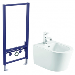 Комплект биде подвесное Aquatek Лея AQ0516-00+инсталляция Aquatek Standart 50 INSB-0000001