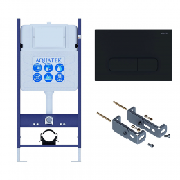 Инсталляция для подвесного унитаза ECO Standart 50 INS-0000014, кнопка смыва черная + крепеж Инсталляция для подвесного унитаза ECO Standart 50 INS-0000014, кнопка смыва черная + крепеж