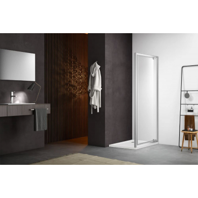 Душевая дверь в нишу распашная Aquatek 100 см. профиль хром, стекло прозрачное купить с доставкой. 100% Оригинал. Гарантия!