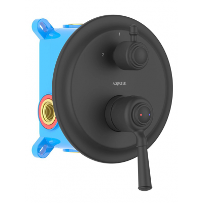 Смеситель для ванны 2 режима, (внешняя и скрытая часть) AQUATEK, матовый черный AQ1546MB КЛАССИК купить с доставкой. 100% Оригинал. Гарантия!