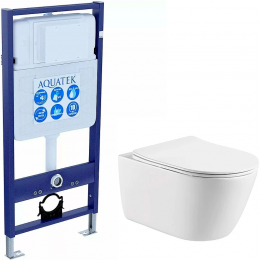 Комплект унитаз с инсталляцией и сиденьем Aquatek Оберон SET AQUATEK ОБЕРОН T Комплект унитаз с инсталляцией и сиденьем Aquatek Оберон SET AQUATEK ОБЕРОН T