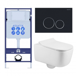 Комплект унитаз с инсталляцией, кнопкой и сиденьем микролифт Aquatek Лугано SET AQUATEK ЛУГАНО-020 4в1 безободковый Комплект унитаз с инсталляцией, кнопкой и сиденьем микролифт Aquatek Лугано SET AQUATEK ЛУГАНО-020 4в1 безободковый