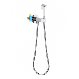 Комплект для гигиенического душа встроенный (смеситель с прогрессивным картриджем + гигиеническая лейка + шланг) AQUATEK AQ1024CR ОБЕРОН