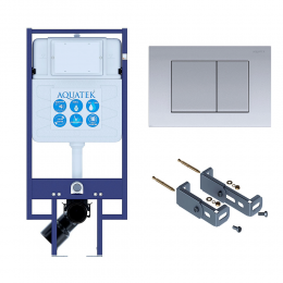 Инсталляция Aquatek INS-0000020 с возможностью угловой установки, кнопка смыва хром + крепеж Инсталляция Aquatek INS-0000020 с возможностью угловой установки, кнопка смыва хром + крепеж