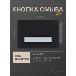 Панель смыва Aquatek Slim KDI-0000026 черный матовый
