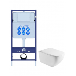 Комплект унитаз с инсталляцией и сиденьем микролифт Aquatek SET AQUATEK МЕДЕЯ T 2в1 безободковый Комплект унитаз с инсталляцией и сиденьем микролифт Aquatek SET AQUATEK МЕДЕЯ T 2в1 безободковый