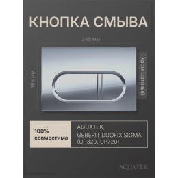 Кнопка смыва Aquatek KDI-0000044 хром матовый