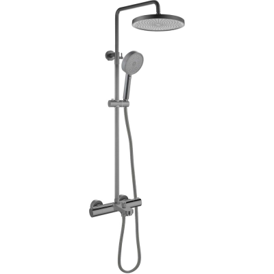 AQ2043BGM ВЕГА термостатическая душевая система (смеситель для ванны) 3jet 260мм, оружейная сталь купить с доставкой. 100% Оригинал. Гарантия!