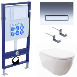Комплект унитаз с инсталляцией, кнопкой и сиденьем микролифт Aquatek Поларис SET AQUATEK ПОЛАРИС-023 4в1 Комплект унитаз с инсталляцией, кнопкой и сиденьем микролифт Aquatek Поларис SET AQUATEK ПОЛАРИС-023 4в1