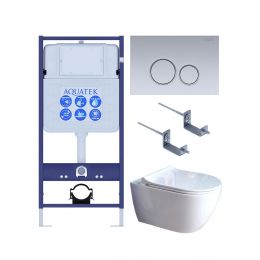 Комплект унитаз с инсталляцией, кнопкой и сиденьем микролифт Aquatek Поларис SET AQUATEK ПОЛАРИС-01-019 4в1 безободковый Комплект унитаз с инсталляцией, кнопкой и сиденьем микролифт Aquatek Поларис SET AQUATEK ПОЛАРИС-01-019 4в1 безободковый