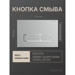 Кнопка смыва Aquatek KDI-0000063 хром матовый, ободок хром
