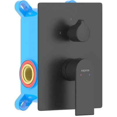 Смеситель для ванны 2 режима, (внешняя и скрытая часть) AQUATEK, матовый черный AQ1446MB ЛИРА купить с доставкой. 100% Оригинал. Гарантия!