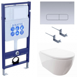 Комплект унитаз с инсталляцией, кнопкой и сиденьем микролифт Aquatek Поларис SET AQUATEK ПОЛАРИС-014 4в1 Комплект унитаз с инсталляцией, кнопкой и сиденьем микролифт Aquatek Поларис SET AQUATEK ПОЛАРИС-014 4в1