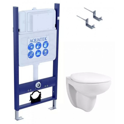 Комплект унитаз с инсталляцией и сиденьем микролифт Aquatek Каир SET AQUATEK КАИР KKI/14 безободковый купить с доставкой. 100% Оригинал. Гарантия!