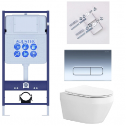 Комплект унитаз с инсталляцией, кнопкой и сиденьем Aquatek Лея SET AQUATEK ЛЕЯ Т-016 4в1 Комплект унитаз с инсталляцией, кнопкой и сиденьем Aquatek Лея SET AQUATEK ЛЕЯ Т-016 4в1