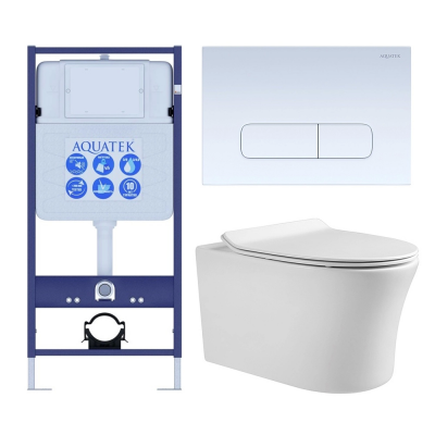 Комплект унитаз с инсталляцией, кнопкой и сиденьем микролифт Aquatek Ника SET AQUATEK НИКА-013 4в1 безободковый купить с доставкой. 100% Оригинал. Гарантия! Комплект унитаз с инсталляцией, кнопкой и сиденьем микролифт Aquatek Ника SET AQUATEK НИКА-013 4в1 безободковый купить с доставкой. 100% Оригинал. Гарантия!