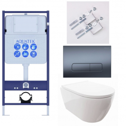 Комплект унитаз с инсталляцией, кнопкой и сиденьем Aquatek Поларис SET AQUATEK ПОЛАРИС-034 4в1 Комплект унитаз с инсталляцией, кнопкой и сиденьем Aquatek Поларис SET AQUATEK ПОЛАРИС-034 4в1