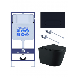 Комплект унитаз с инсталляцией, кнопкой и сиденьем Set AQUATEK ВЕГА MB-017 4в1