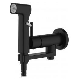 AQ1819MB НИКА комплект для гигиенического душа встроенный (смеситель + гигиеническая лейка + шланг), матовый черный AQ1819MB НИКА комплект для гигиенического душа встроенный (смеситель + гигиеническая лейка + шланг), матовый черный