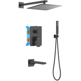 Set 4 в 1 душевой комплект AQUATEK, матовый черный AQ1473MB ЛИРА Set 4 в 1 душевой комплект AQUATEK, матовый черный AQ1473MB ЛИРА