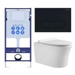 Комплект унитаз с инсталляцией, кнопкой и сиденьем микролифт Aquatek Ника SET AQUATEK НИКА-017 4в1 безободковый Комплект унитаз с инсталляцией, кнопкой и сиденьем микролифт Aquatek Ника SET AQUATEK НИКА-017 4в1 безободковый