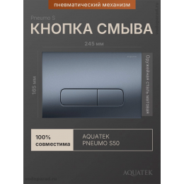 Кнопка смыва Aquatek Pneumo S PNS-0000009 оружейная сталь