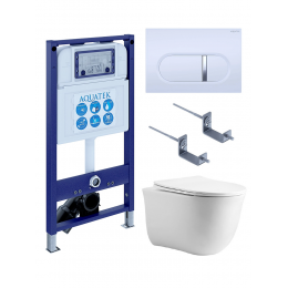 Комплект унитаз с инсталляцией, кнопкой и сиденьем SET AQUATEK КЛАССИК cm-042 4в1 безободковый Комплект унитаз с инсталляцией, кнопкой и сиденьем SET AQUATEK КЛАССИК cm-042 4в1 безободковый