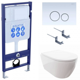 Комплект унитаз с инсталляцией, кнопкой и сиденьем микролифт Aquatek Поларис SET AQUATEK ПОЛАРИС-015 4в1 Комплект унитаз с инсталляцией, кнопкой и сиденьем микролифт Aquatek Поларис SET AQUATEK ПОЛАРИС-015 4в1