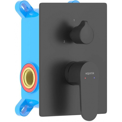Смеситель для ванны 2 режима, (внешняя и скрытая часть) AQUATEK, матовый черный AQ1246MB ОБЕРОН купить с доставкой. 100% Оригинал. Гарантия!