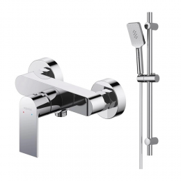 AQ1460CR ЛИРА смеситель для душа + AQ2018CR ЛИРА душевой гарнитур 3jet 65 см
