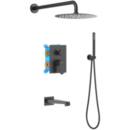 Set 4 в 1 душевой комплект AQUATEK, матовый черный AQ1273MB ОБЕРОН Set 4 в 1 душевой комплект AQUATEK, матовый черный AQ1273MB ОБЕРОН