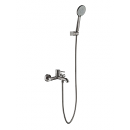 AQ1349BGM ЕВРОПА смеситель для ванны с душевым набором, оружейная сталь