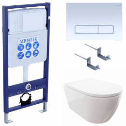 Комплект унитаз с инсталляцией, кнопкой и сиденьем микролифт Aquatek Поларис SET AQUATEK ПОЛАРИС-021 4в1 Комплект унитаз с инсталляцией, кнопкой и сиденьем микролифт Aquatek Поларис SET AQUATEK ПОЛАРИС-021 4в1