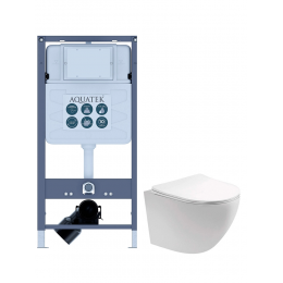 Комплект унитаз с инсталляцией и сиденьем микролифт Aquatek SET AQUATEK ЕВРОПА-INSP01 безободковый Комплект унитаз с инсталляцией и сиденьем микролифт Aquatek SET AQUATEK ЕВРОПА-INSP01 безободковый