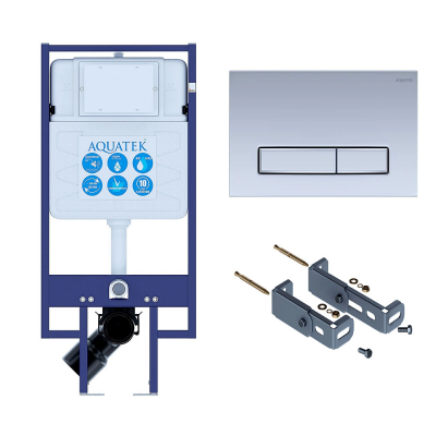 Инсталляция Aquatek INS-0000020 с возможностью угловой установки+кнопка смыва никель купить с доставкой. 100% Оригинал. Гарантия!