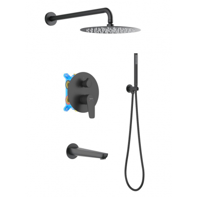 Set 4 в 1 душевой комплект AQUATEK, матовый черный AQ1173MB БЕТТА купить с доставкой. 100% Оригинал. Гарантия!