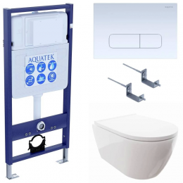 Комплект унитаз с инсталляцией, кнопкой и сиденьем микролифт Aquatek Поларис SET AQUATEK ПОЛАРИС-013 4в1 Комплект унитаз с инсталляцией, кнопкой и сиденьем микролифт Aquatek Поларис SET AQUATEK ПОЛАРИС-013 4в1
