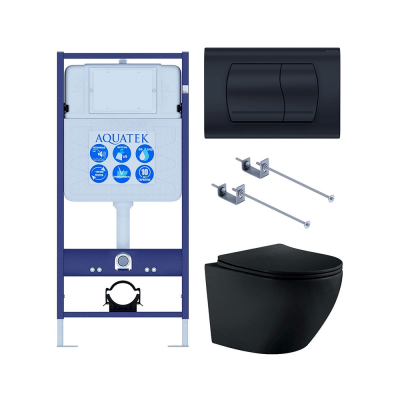 Комплект унитаз с инсталляцией и сиденьем микролифт SET AQUATEK ЕВРОПА MB-049 4в1 безободковый купить с доставкой. 100% Оригинал. Гарантия!