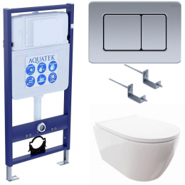 Комплект унитаз с инсталляцией, кнопкой и сиденьем микролифт Aquatek Поларис SET AQUATEK ПОЛАРИС-032 4в1 Комплект унитаз с инсталляцией, кнопкой и сиденьем микролифт Aquatek Поларис SET AQUATEK ПОЛАРИС-032 4в1