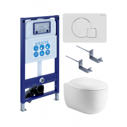 Комплект унитаз с инсталляцией, кнопкой и сиденьем SET AQUATEK АЛЬТАИР cm-066 4в1 безободковый Комплект унитаз с инсталляцией, кнопкой и сиденьем SET AQUATEK АЛЬТАИР cm-066 4в1 безободковый