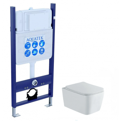 Комплект унитаз с инсталляцией и сиденьем микролифт Aquatek Либра New SET AQUATEK ЛИБРА N-14 cm купить с доставкой. 100% Оригинал. Гарантия!