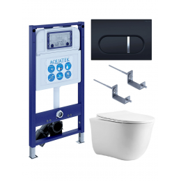 Комплект унитаз с инсталляцией, кнопкой и сиденьем SET AQUATEK КЛАССИК cm-045 4в1 безободковый Комплект унитаз с инсталляцией, кнопкой и сиденьем SET AQUATEK КЛАССИК cm-045 4в1 безободковый