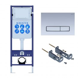 Инсталляция для подвесного унитаза Aquatek Standart 37 INS-0000017+кнопка смыва никель Инсталляция для подвесного унитаза Aquatek Standart 37 INS-0000017+кнопка смыва никель