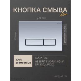 Панель смыва Aquatek Slim KDI-0000024 хром матовый