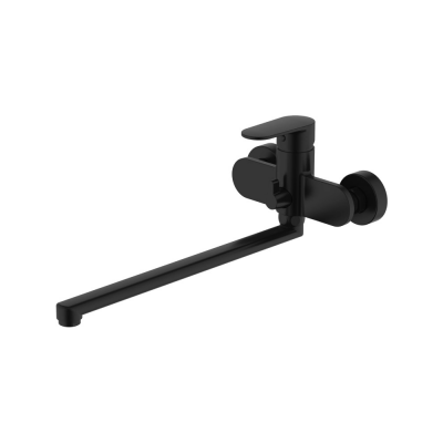 AQ1842MB НИКА смеситель для ванны с длинным изливом, матовый черный купить с доставкой. 100% Оригинал. Гарантия!