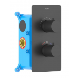 Термостатический смеситель для ванны 2 режима, (внешняя и скрытая часть) AQUATEK, матовый черный AQ1392MB ЕВРОПА