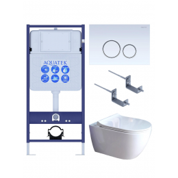 Комплект унитаз с инсталляцией, кнопкой и сиденьем микролифт Aquatek Поларис SET AQUATEK ПОЛАРИС-01-015 4в1 безободковый Комплект унитаз с инсталляцией, кнопкой и сиденьем микролифт Aquatek Поларис SET AQUATEK ПОЛАРИС-01-015 4в1 безободковый