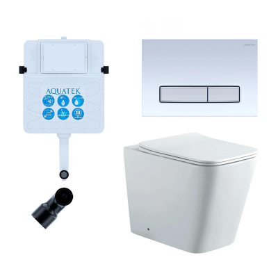 Комплект унитаз приставной с бачком и сиденьем микролифт Aquatek Либра SET BW AQUATEK ЛИБРА N-030 3в1 безободковый купить с доставкой. 100% Оригинал. Гарантия!